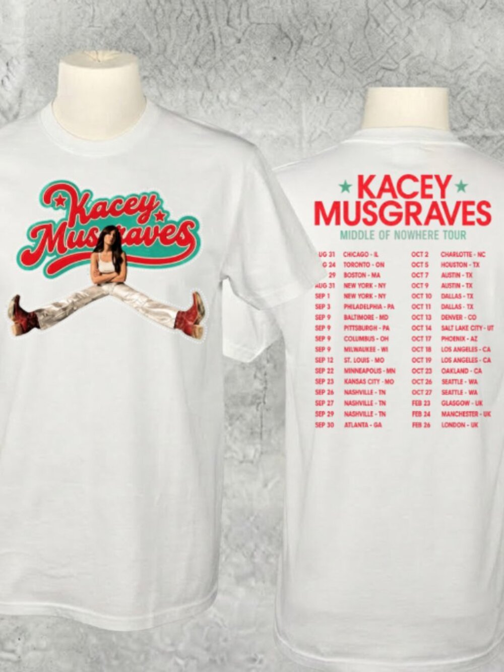 Kacey Musgraves Middle of Nowhere Tour Country Music Vintage White T-Shirt